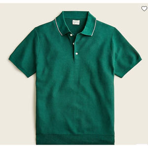 J. Crew Cotton Silk Short Sleeve Sweater Polo Sz XL